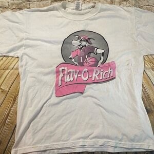 Vintage Flav O Rich White Pink Breast Cancer Awareness Buttercup T Shirt